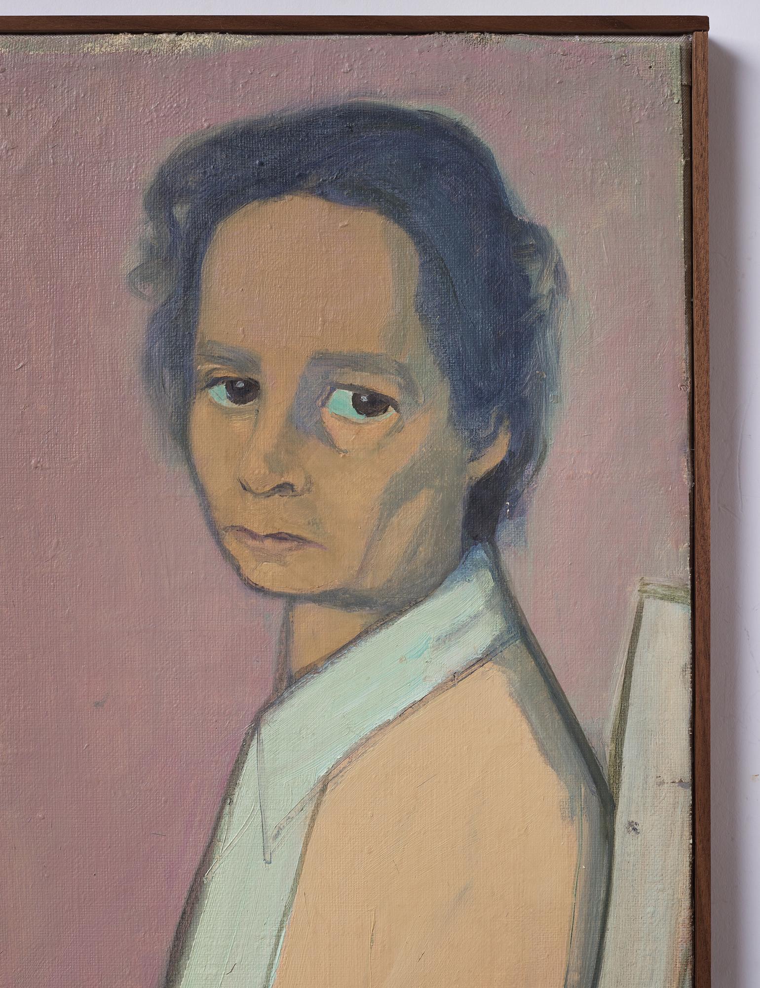 Vera Frisén, olja på uppfodrad duk.