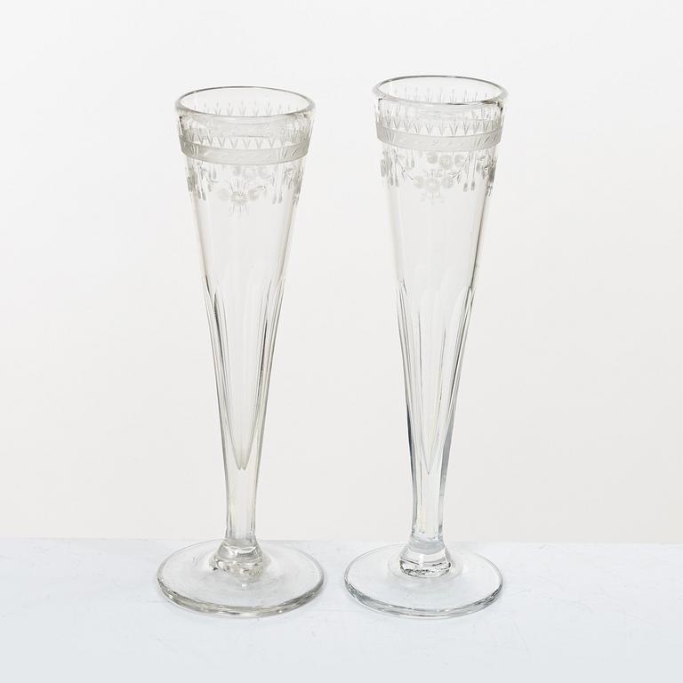 Champagne glasses, 12 pcs, circa 1900.