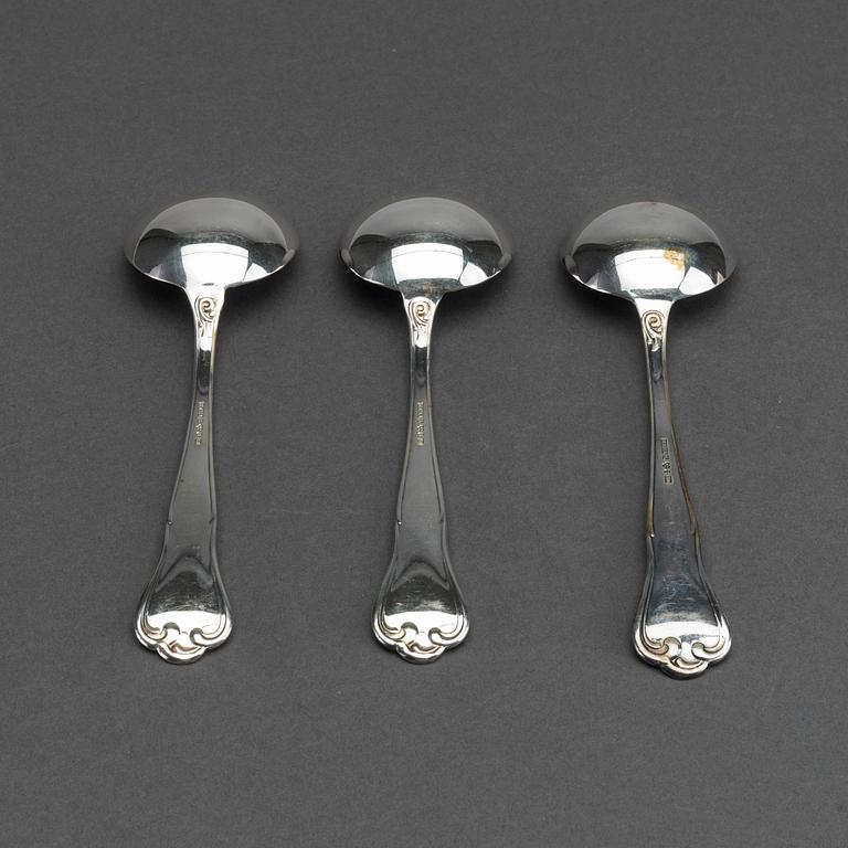 A SET OF 12 SILVER SPOONS BY MEMA LUND 1960'S.