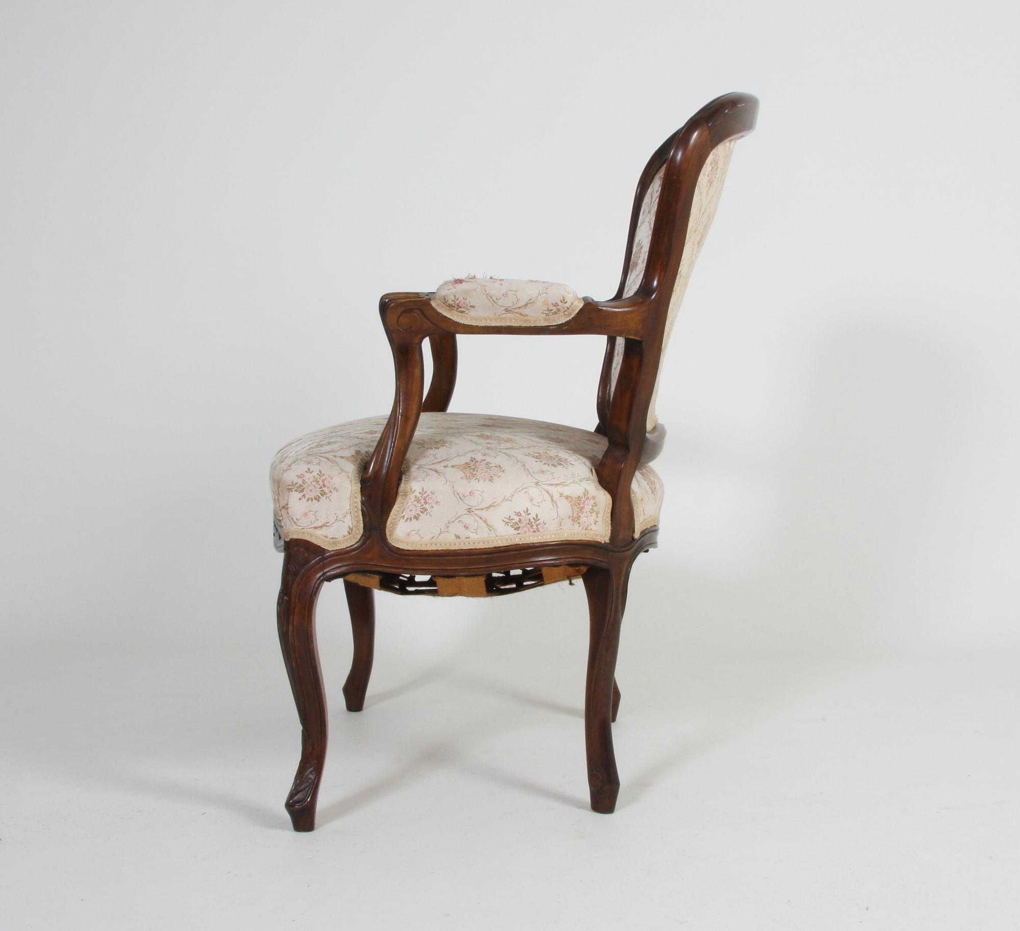 SALONGSMÖBLEMANG, 5 delar, rokokostil, 1900-talets mitt.