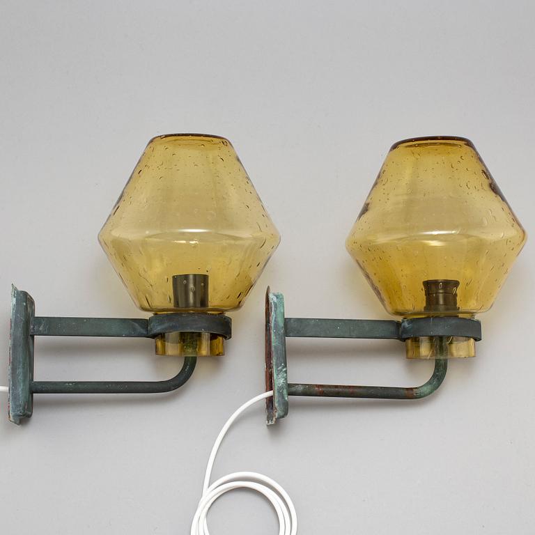 A pair copper outdoors wall lights, 1950's/60's.