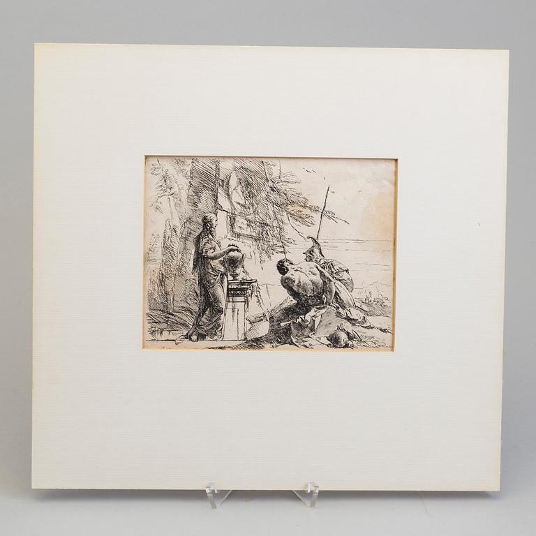 GIOVANNI DOMENICO TIEPOLO, etching, 18th century.