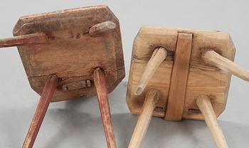 two folk art chairs from Hälsingland in the 19th century.