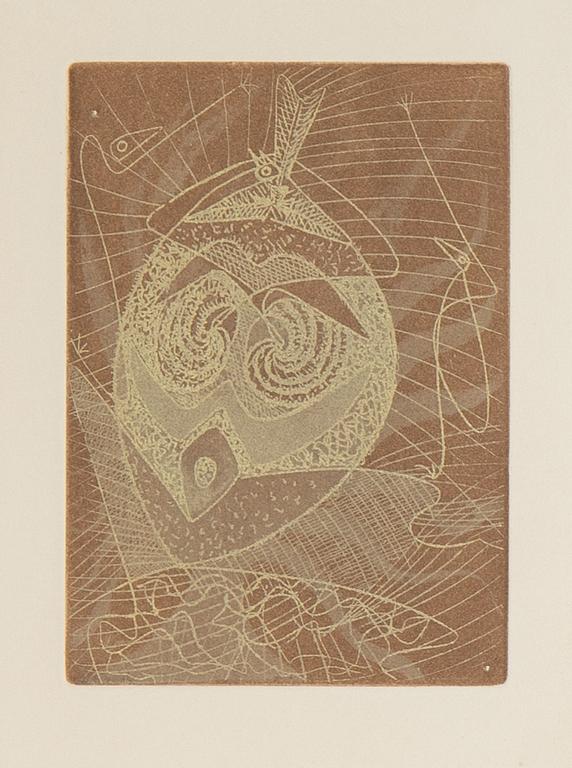 Max Ernst, etching in colours, 1950, signed 29/100.