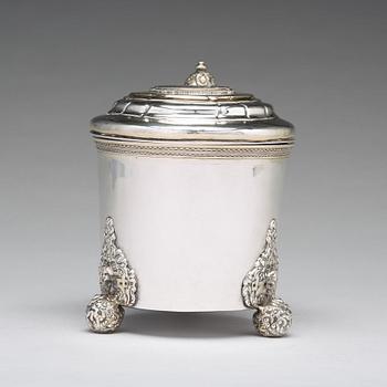 Olof Lind, dryckeskanna, silver, Mariestad (verksam 1752-1767 (1770)).