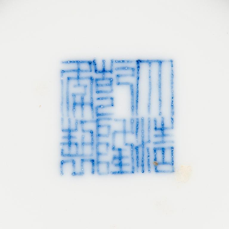 A set of six Chinese porcelain ink boxes.