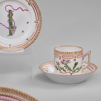 A Royal Copenhagen 'Flora Danica' part dinner service for two, Denmark, 20th Century. (13 pieces).