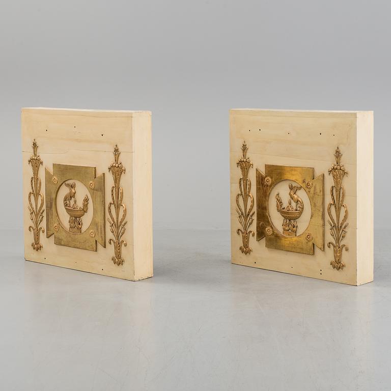 A pair of Empire 19th century panels for console tables, attributed to Petter Gustaf Bylander.