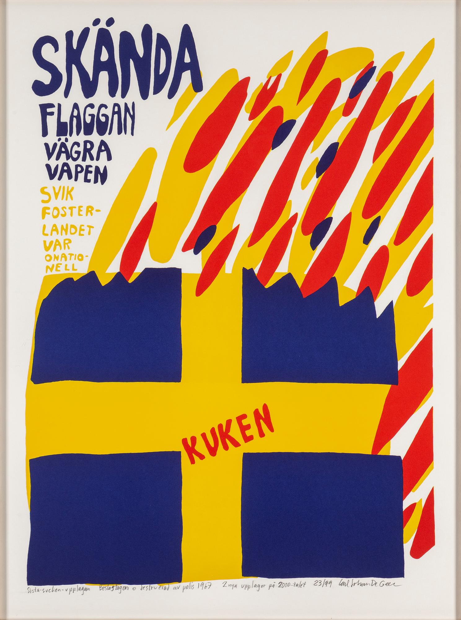 CARL JOHAN DE GEER, färgserigrafi, signerad och numrerad 23/99.
