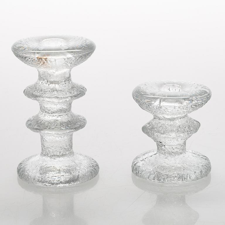 Timo Sarpaneva, a set of nine 'Festivo' glass candlesticks for Iittala.