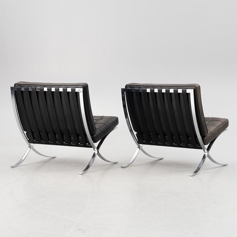 Ludwig Mies van der Rohe, a pair of  "Barcelona" lounge chairs, Knoll.