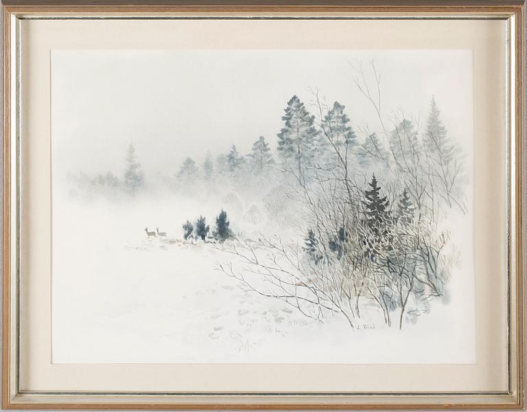 LENNART FRISK, akvarell, signerad.