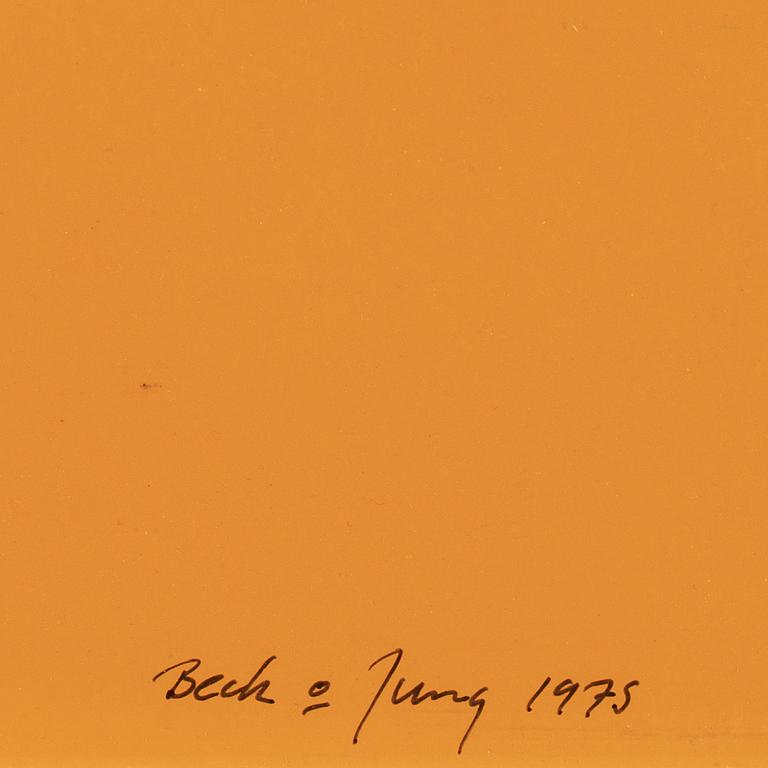 Beck & Jung, handkolorerad relief, signerad Beck o Jung, daterad 1975 och numrerad 27/50.
