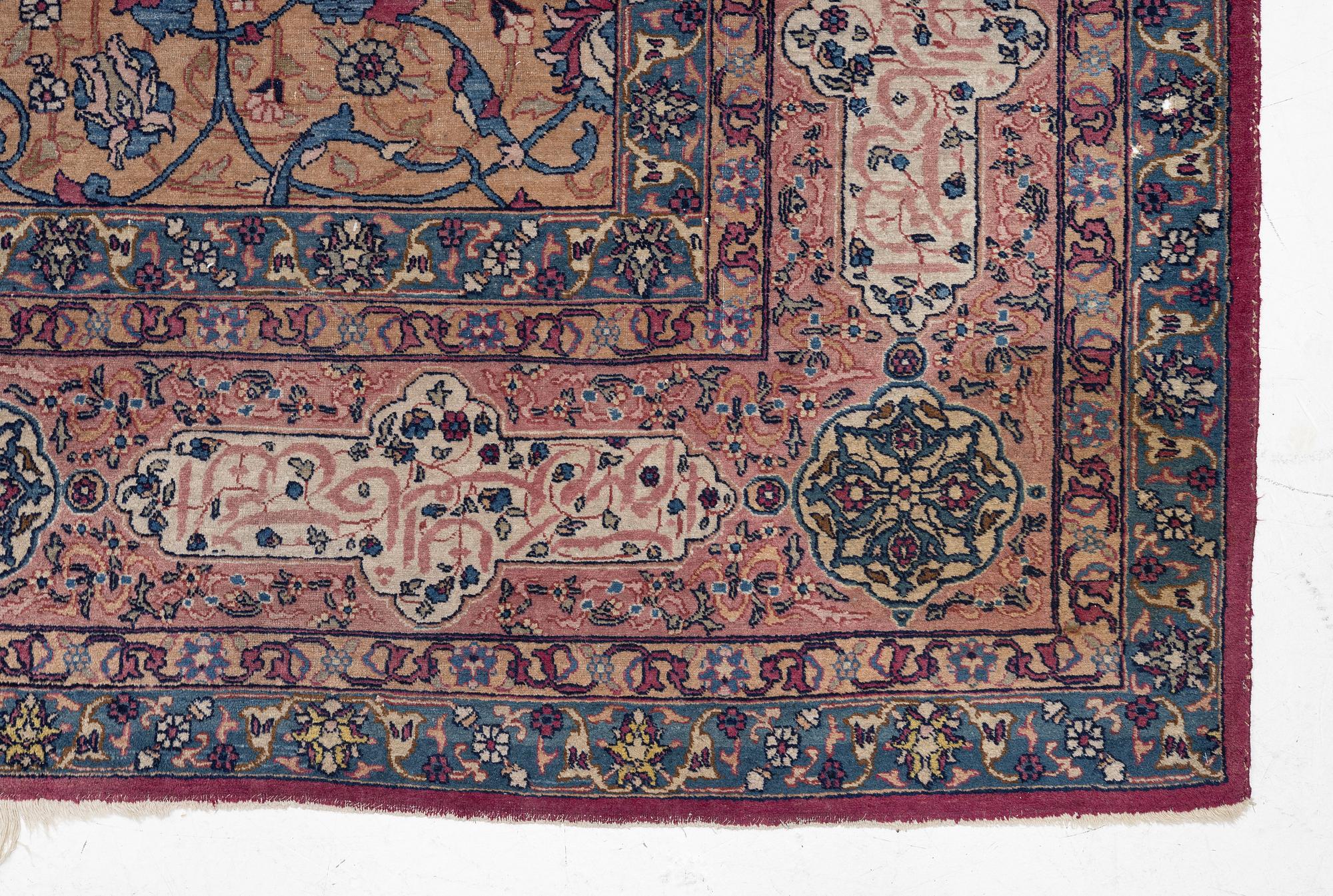 An antique Tabriz carpet, West Persia, c. 447 x 322 cm.