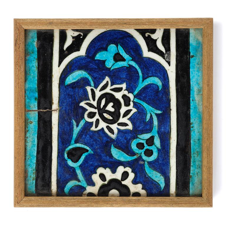 A 'Dome of the Rock' tile, Ottoman empire, around 1600.