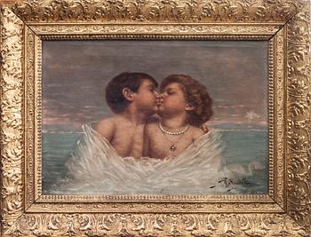 ACHILLE PETROCELLI, olja på duk, signerad.