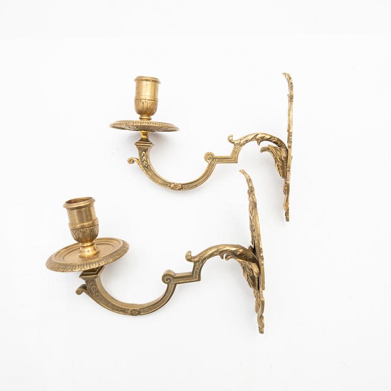Wall sconces, a pair, bronze, Louis XV.