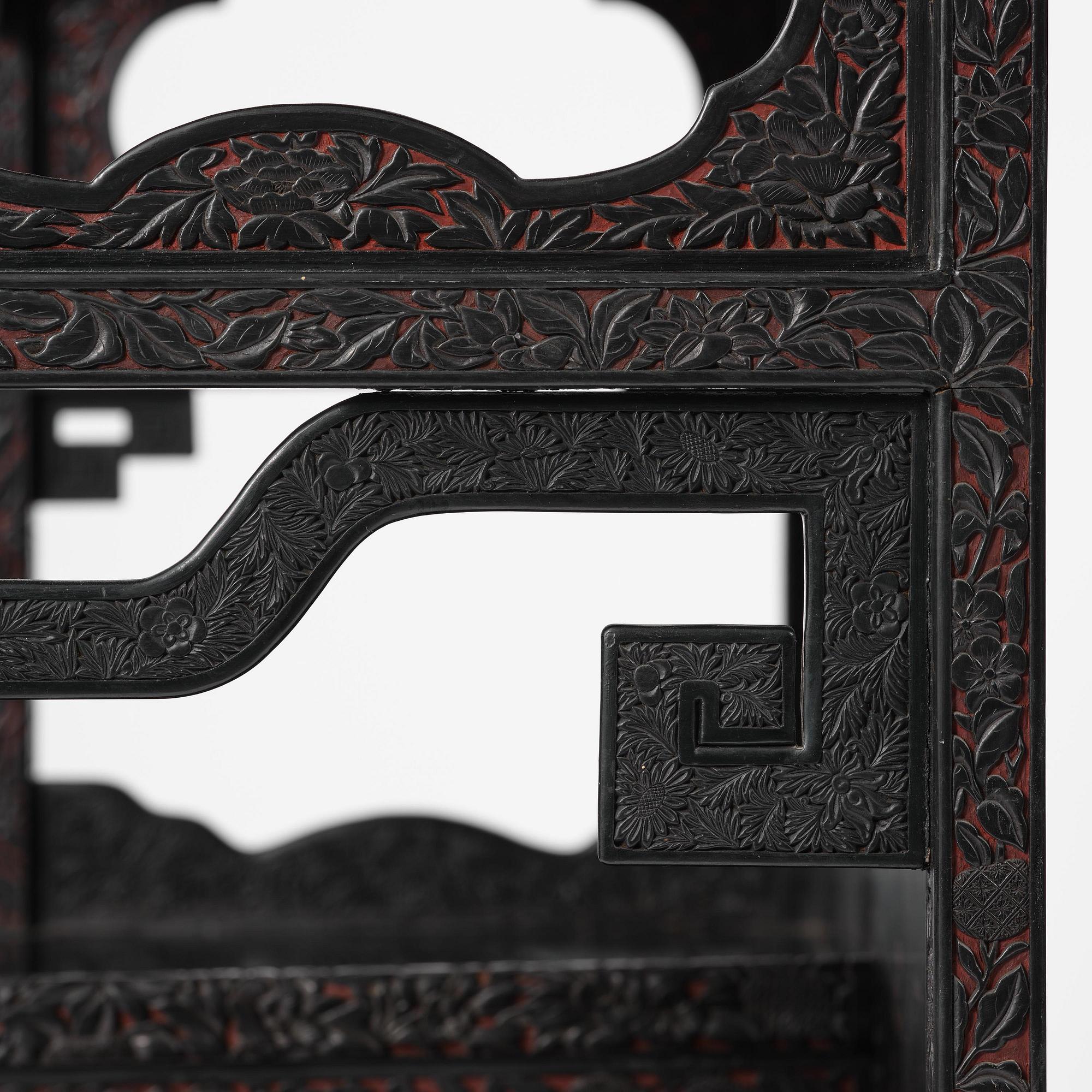 A lacquer display cabinet, late 19th century.