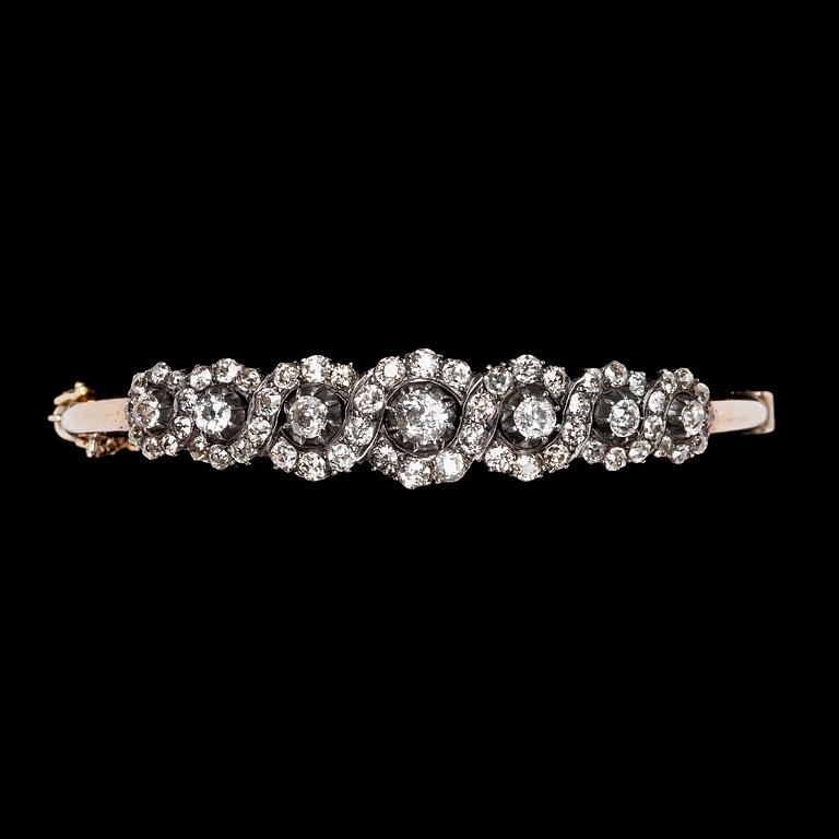 A diamond bracelet, tot. app. 3 cts, late 19th century.