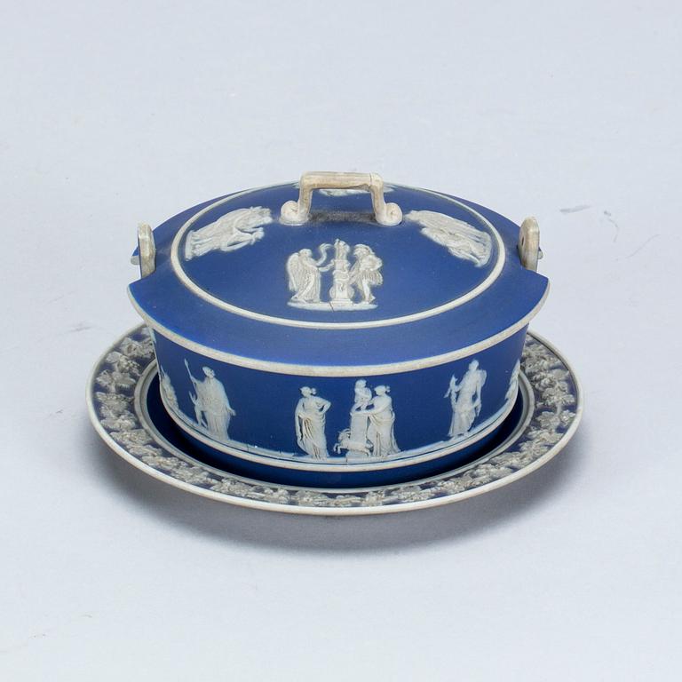 SMÖRASK, Wedgwood, jasperware, stämplad 1864.