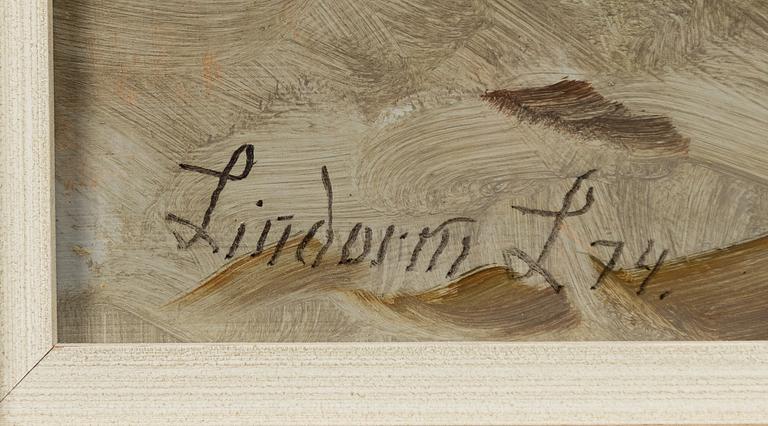 Lindorm Liljefors, Spring winter landscape with ducks.