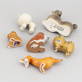 Lisa Larson, six stoneware figurines, for Gustavsberg and K-studion.