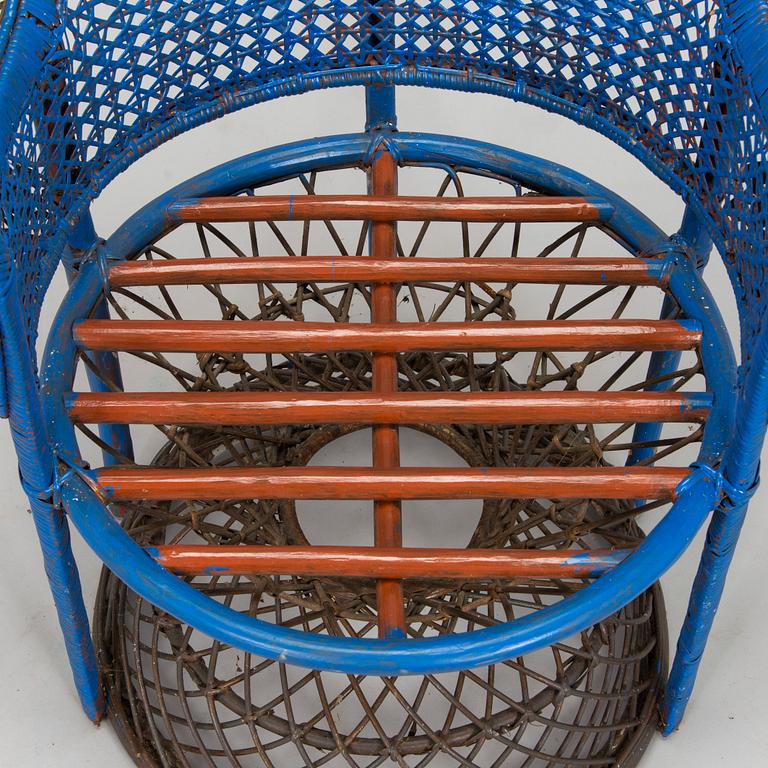 A rattan peacock chair, second half of the 20th century.