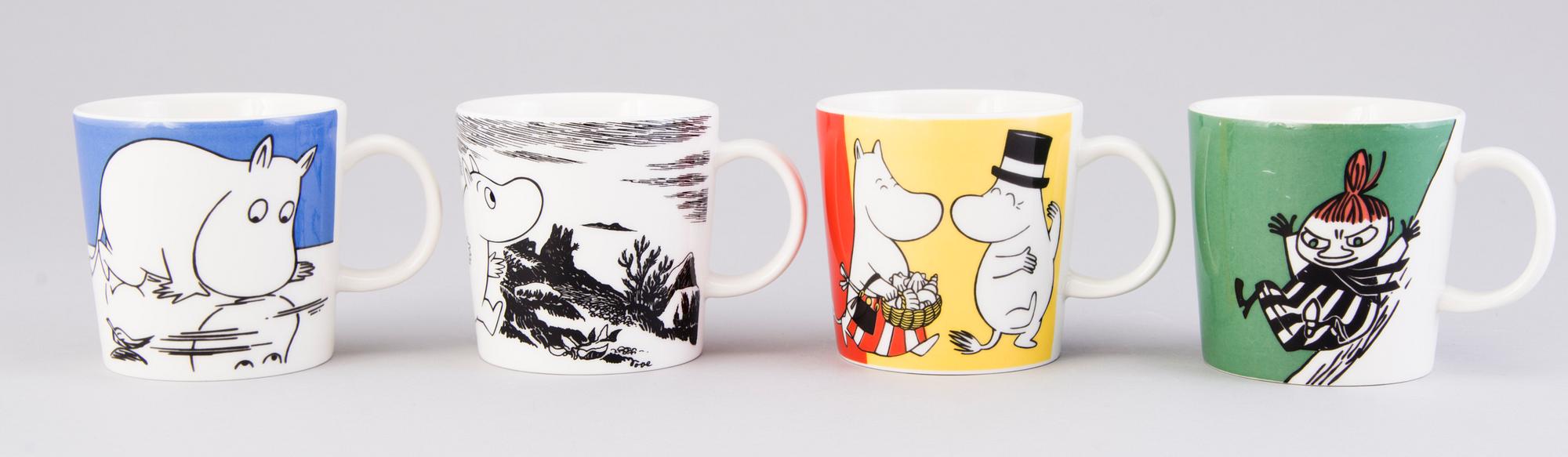 MUMINMUGGAR, 13 st, porslin, Moomin Characters, Arabia 1999-2017.