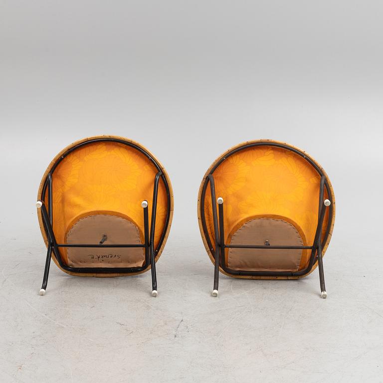 Jagues Hitier, armchairs, a pair, "Nacelle", Tubauto, model designed in 1955.