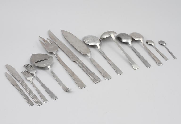 BESTICK, 54 delar, rostfritt stål, "Thebe", Folke Arström, Gense, 1900-talets mitt.