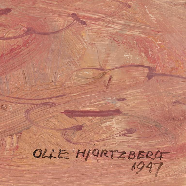 Olle Hjortzberg, olja på pannå, signerad och daterad 1947.