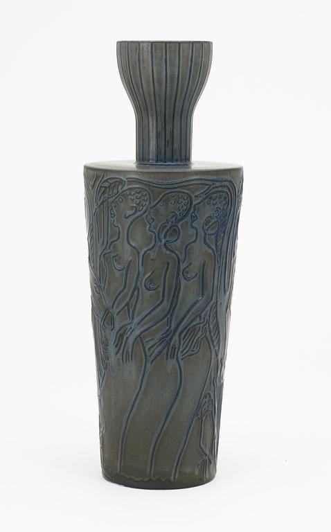 A Stig Lindberg stoneware vase, Gustavsberg 1940's-50's.