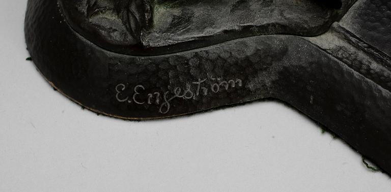 SKRIVSTÄLL, brons, jugend, omkring sekelskiftet 1800/1900-tal. E. Engström.
