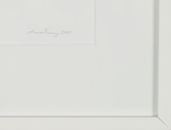 Anna Finney, två teckningar, blyerts, signerade och daterade 2005.