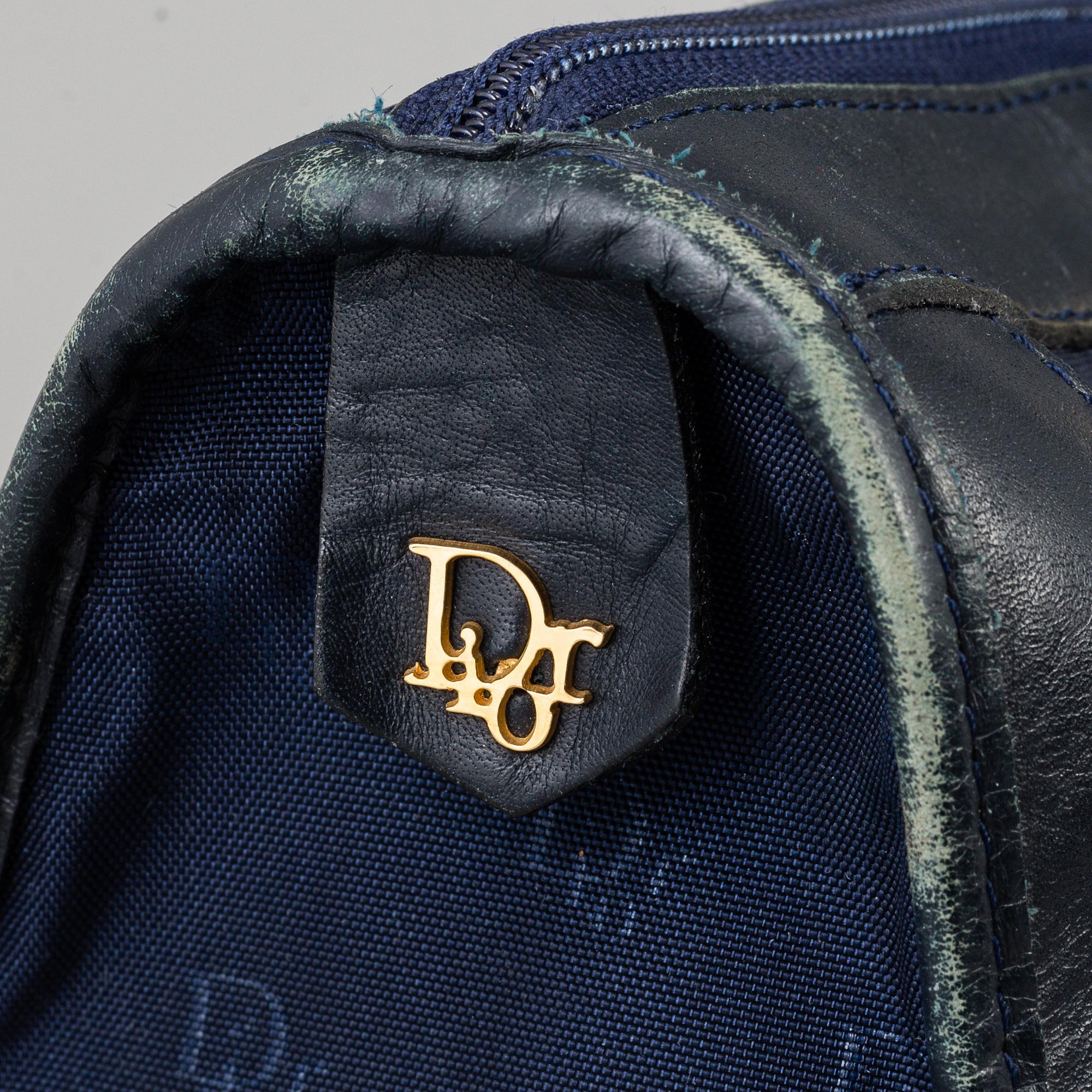 CHRISTIAN DIOR, two blue nylon and leather bags.