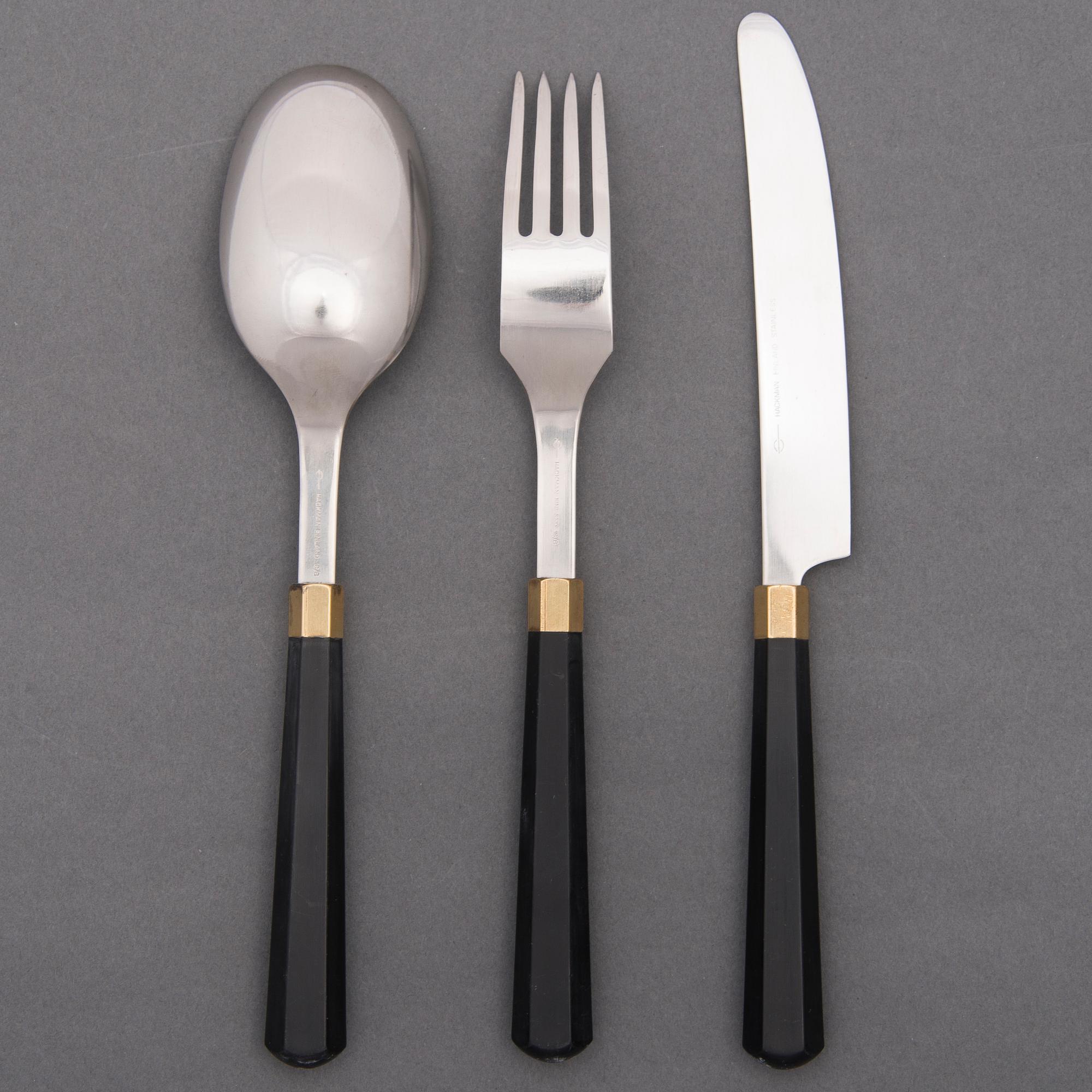 A 11-piece set of 'Kaleva' cutlery for Hackman Finland. Model designed in 1976.
