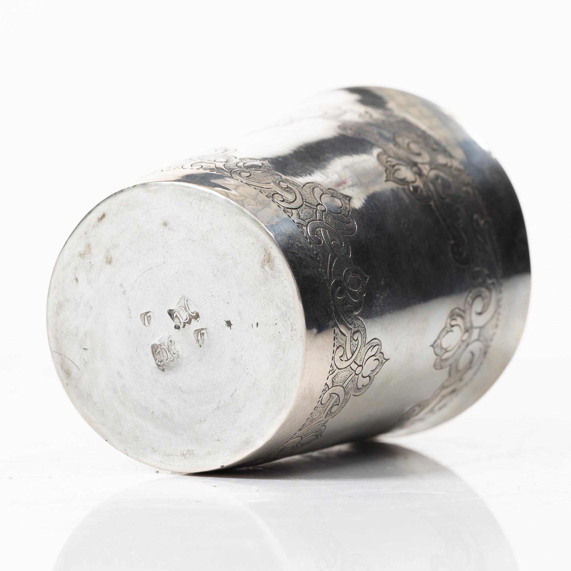 A Baroque silver beaker, first half of the 18th Century.