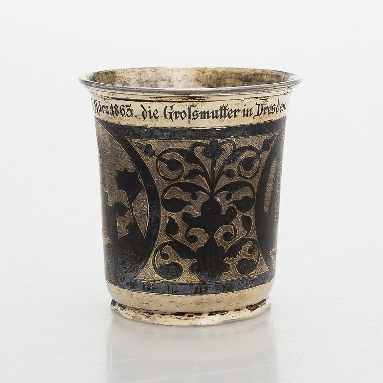 Pikari, kullattua hopeaa, niello, Moskova 1839.