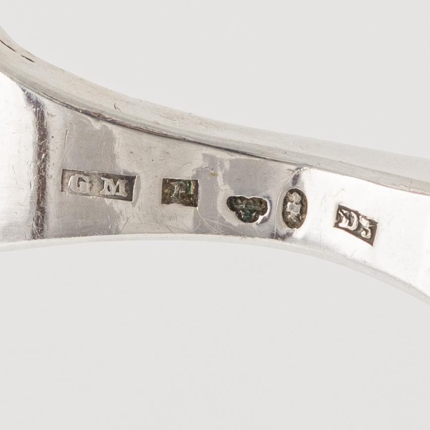 Fiskspadar, ett par, silver, G Möllenborg,  Stockholm 1858.
