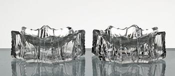 SALTKAR, ett par, glas, senbarock, troligen Tyskland, 1700-tal.