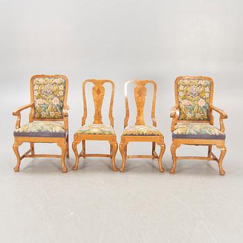 Möbelgrupp, 11 dlr Aktiebolaget Mobilia Malmö, rokokostil 1900-talets första hälft.