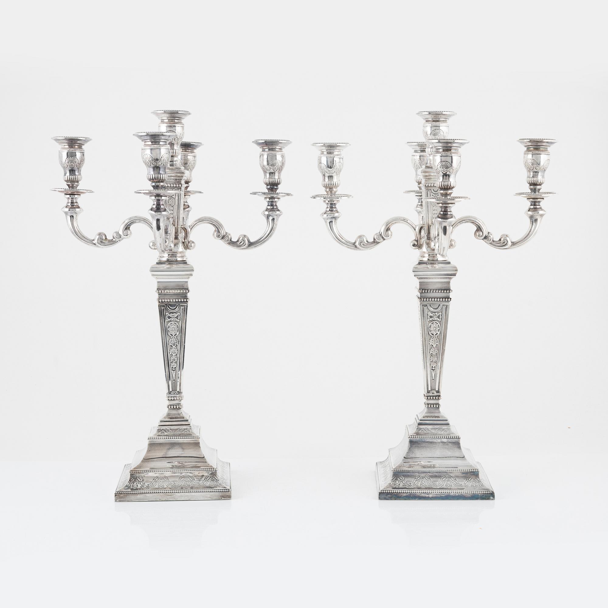 Kandelabrar, ett par, sterling silver, Polar Art, Stockholm (verksam 1980-2009).