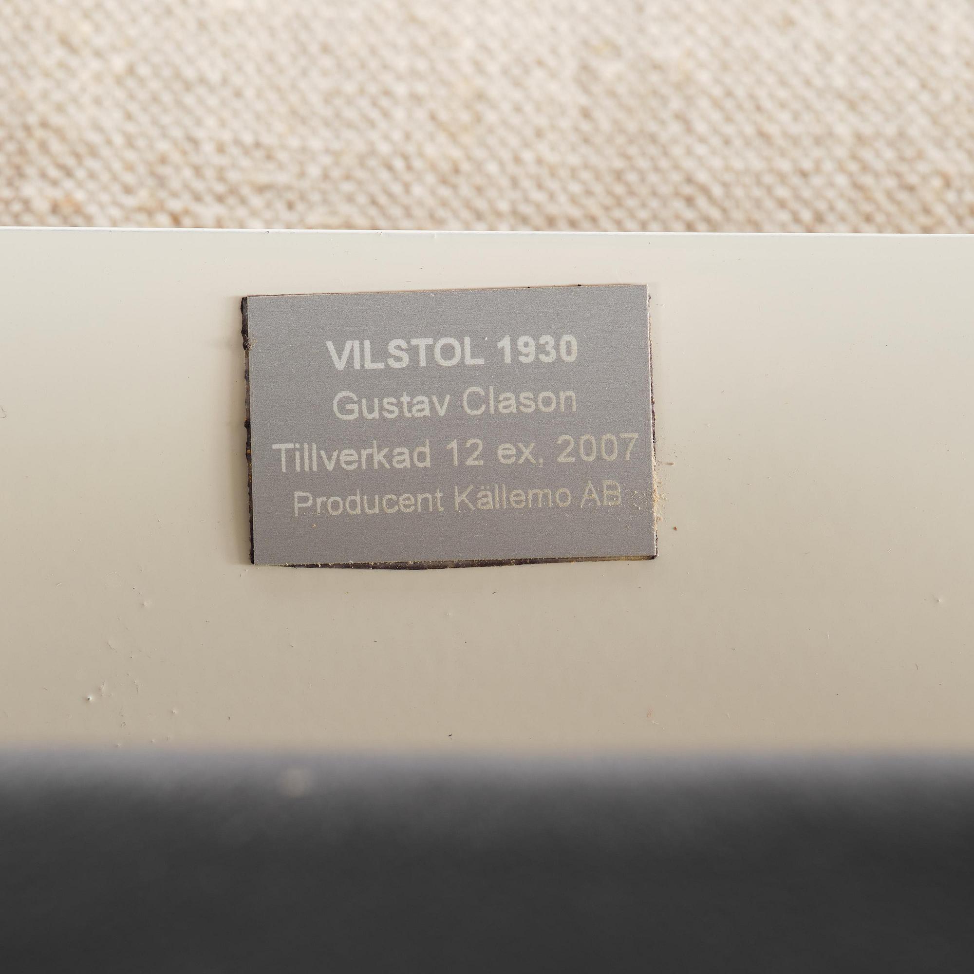 Gustaf Clason, a "Vilstol 1930" easy chair, ed. 12, Källemo, Värnamo, 2007.