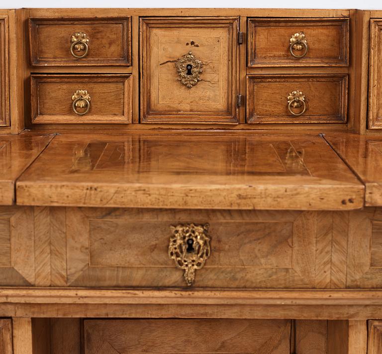 A Swedish Baroque 'knee-hole' writing desk, first part of the 18th century.