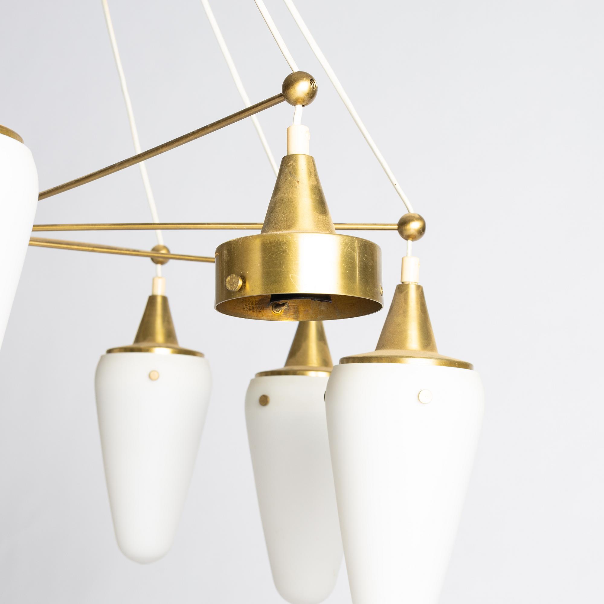 Hans-Agne Jakobsson, An imposing ceiling lamp, Hans-Agne Jakobsson AB, Markaryd, 1950s.