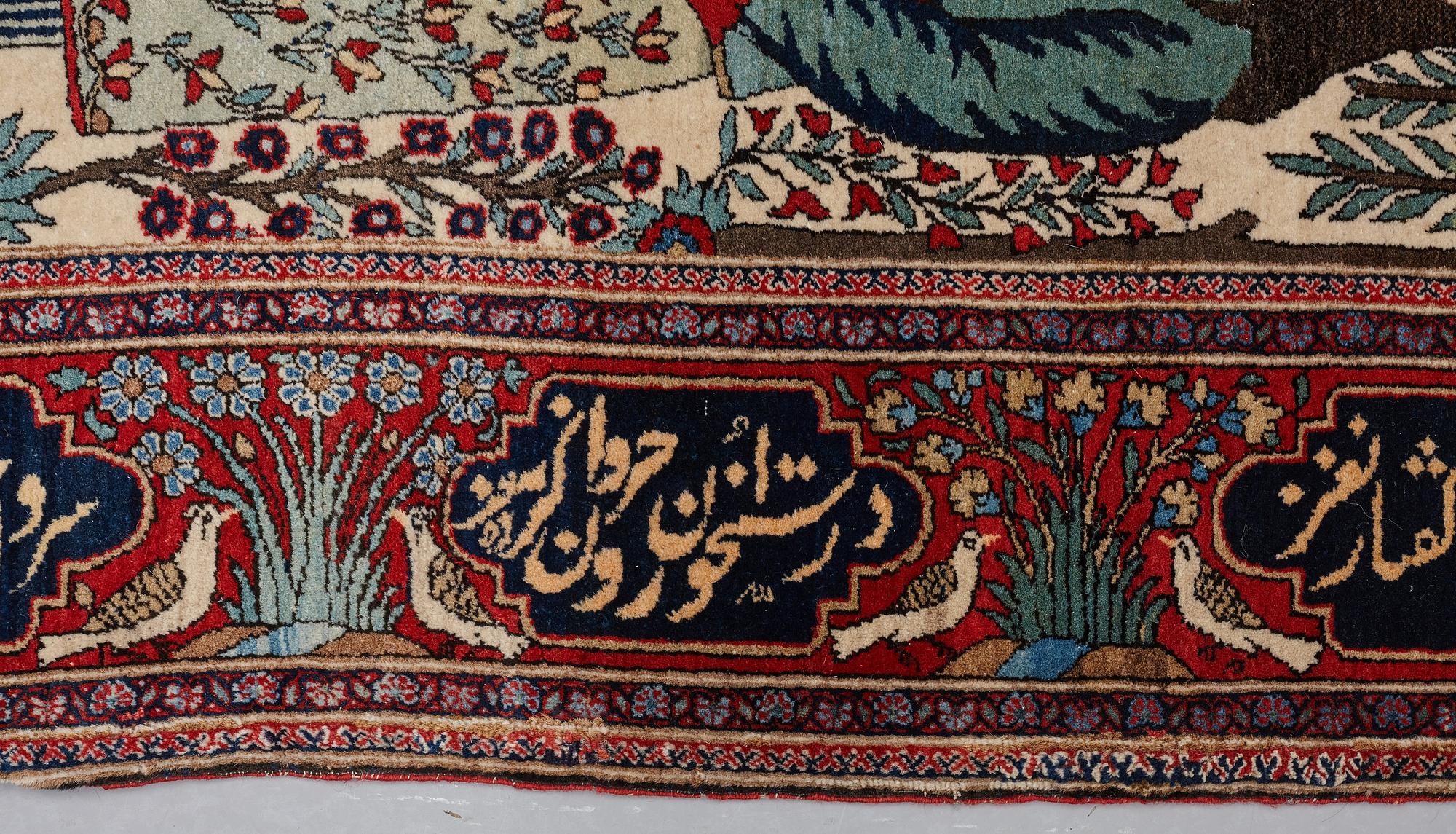 MATTA, semiantik Keshan figural, möjligen Motachem, ca 199 x 137 cm.