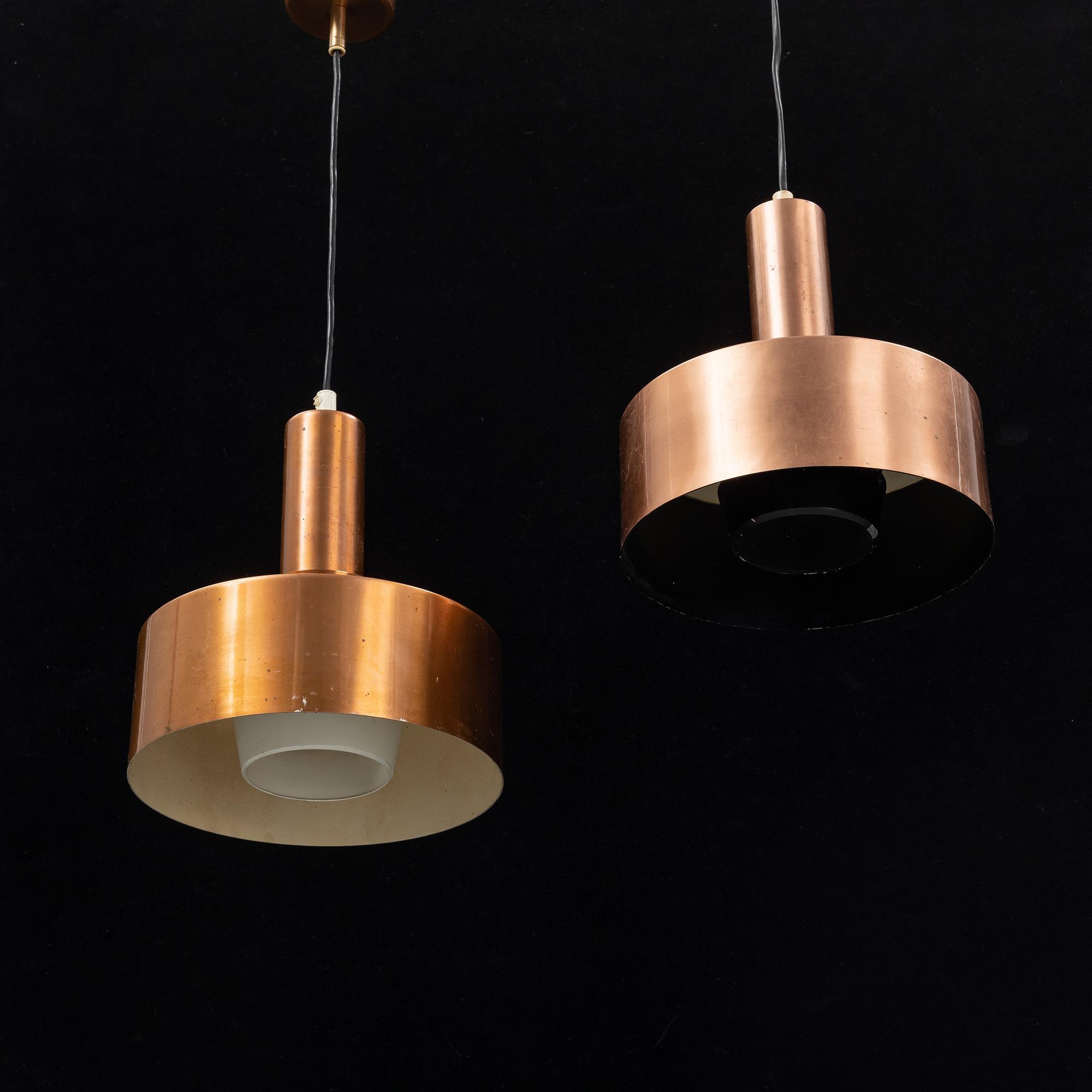 Hans-Agne Jakobsson, taklampor, ett par,  modell T292, Hans Agne Jakobsson AB, Markaryd, modellen 1950/60-tal.