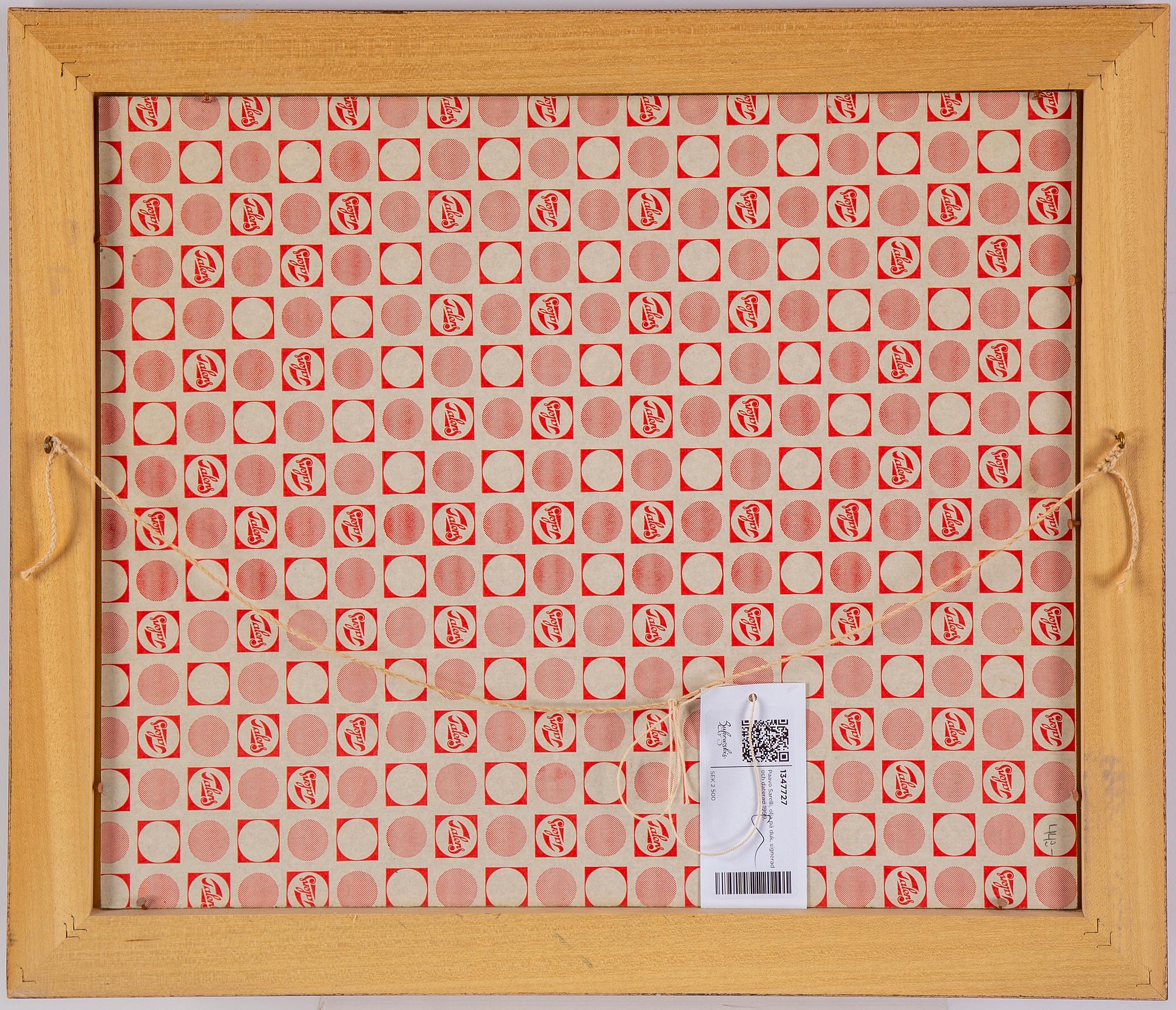 Paavo Sarelli, oil on canvas/papaer-panel, signed and dated 1999.