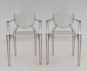 KARMSTOLAR, 1 par, "Louis Ghost", Philippe Starck för Kartell, 1900-/2000-tal.