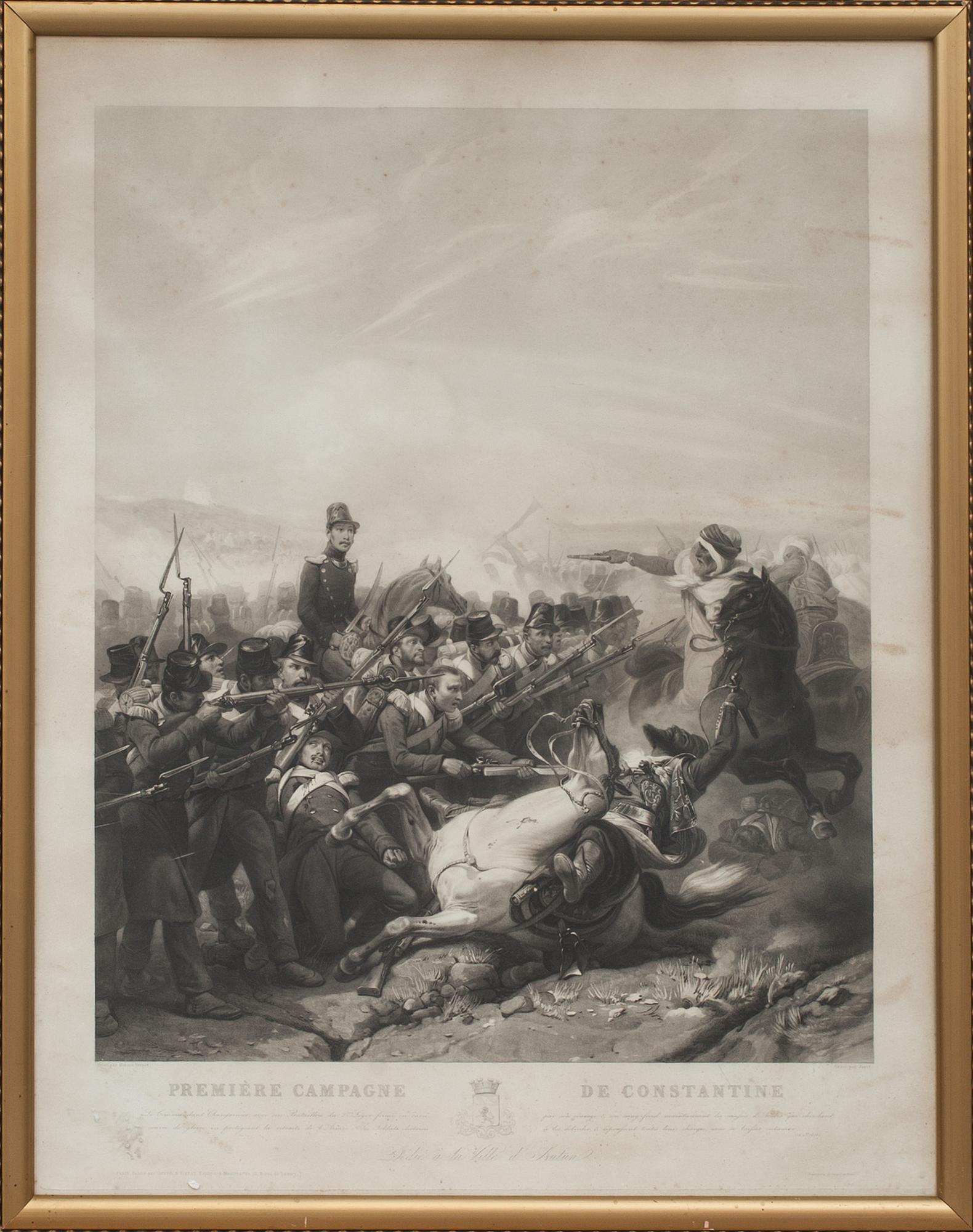 JEAN PIERRE MARIE JAZET, akvatint efter original av Horace Vernet (1789-1863), Frankrike.